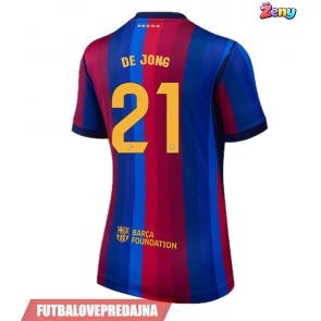 Lacne Ženy Futbalové dres Barcelona Frenkie de Jong #21 2026-27 Krátky Rukáv - Domáci